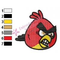 Red Angry Birds Embroidery Design